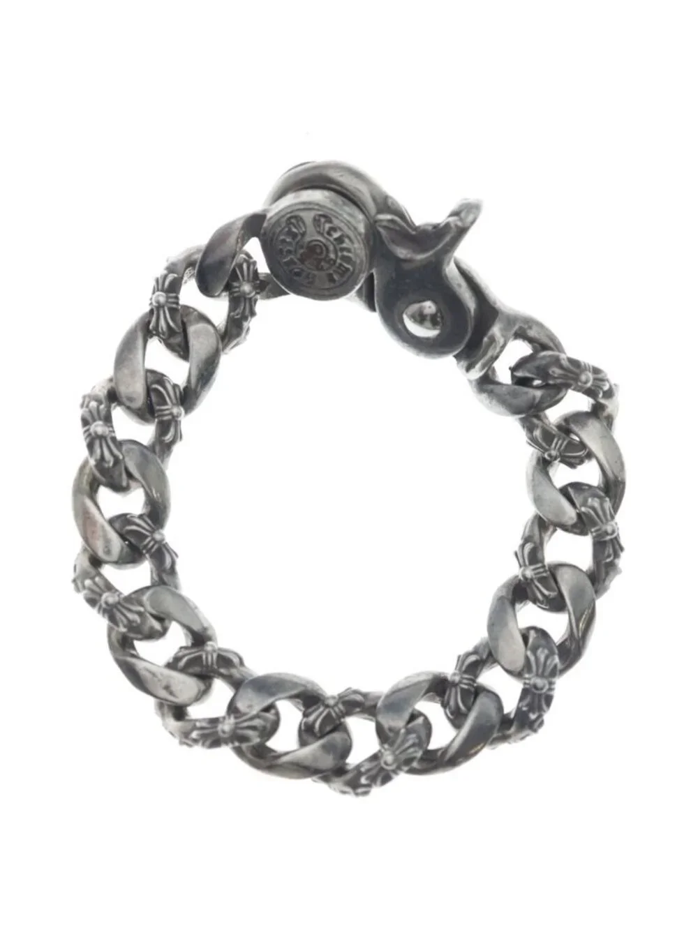 Chrome Hearts Fncy Chn Lnk Fancy Link Clip Bracelet 15 Links Silver